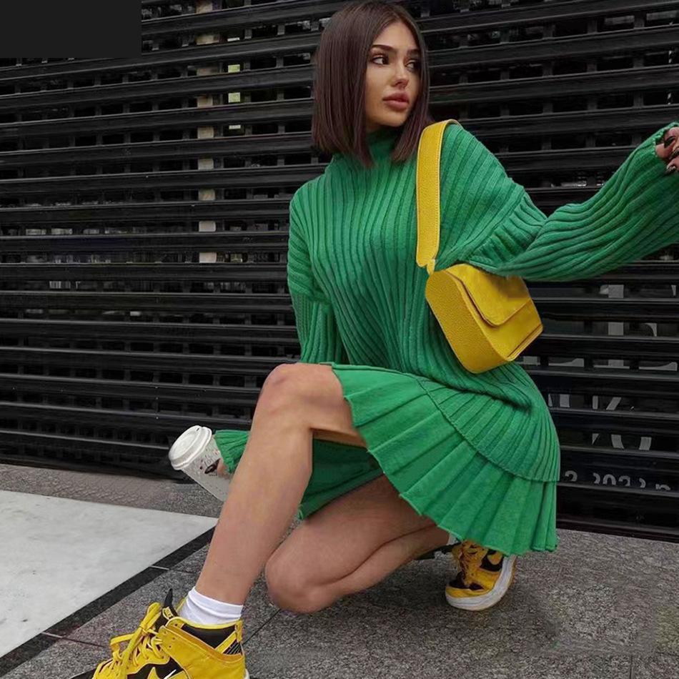 Knitted High Waist Sweater w/Skirt