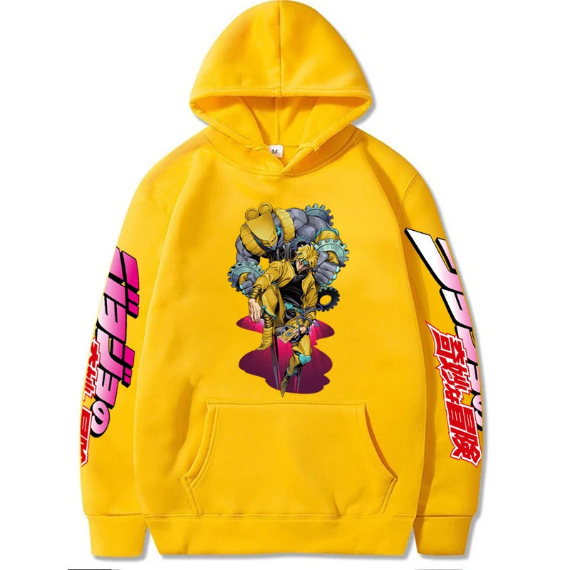 Spring Anime JOJO's Bizarre Adventure Printed Hooded Sweatshirt Unisex Long Sleeve Casual Jacket