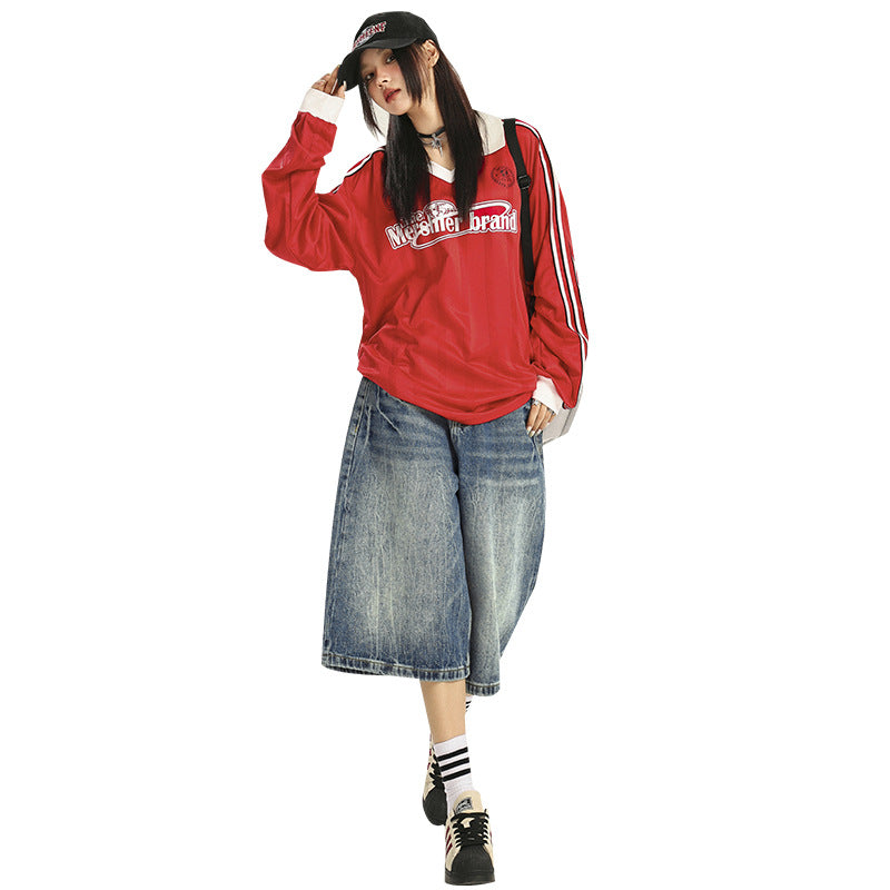 Seven-Quarter Denim Pants