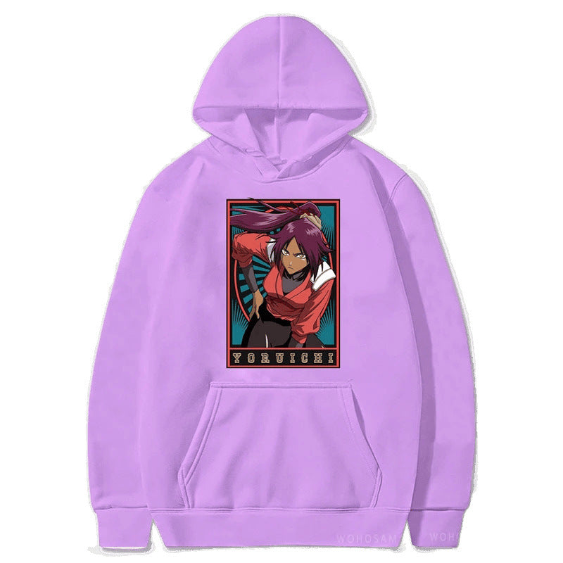 Spring Anime Bleach Character Print Hooded Sweatshirt Unisex Long Sleeve Casual Jacket Top