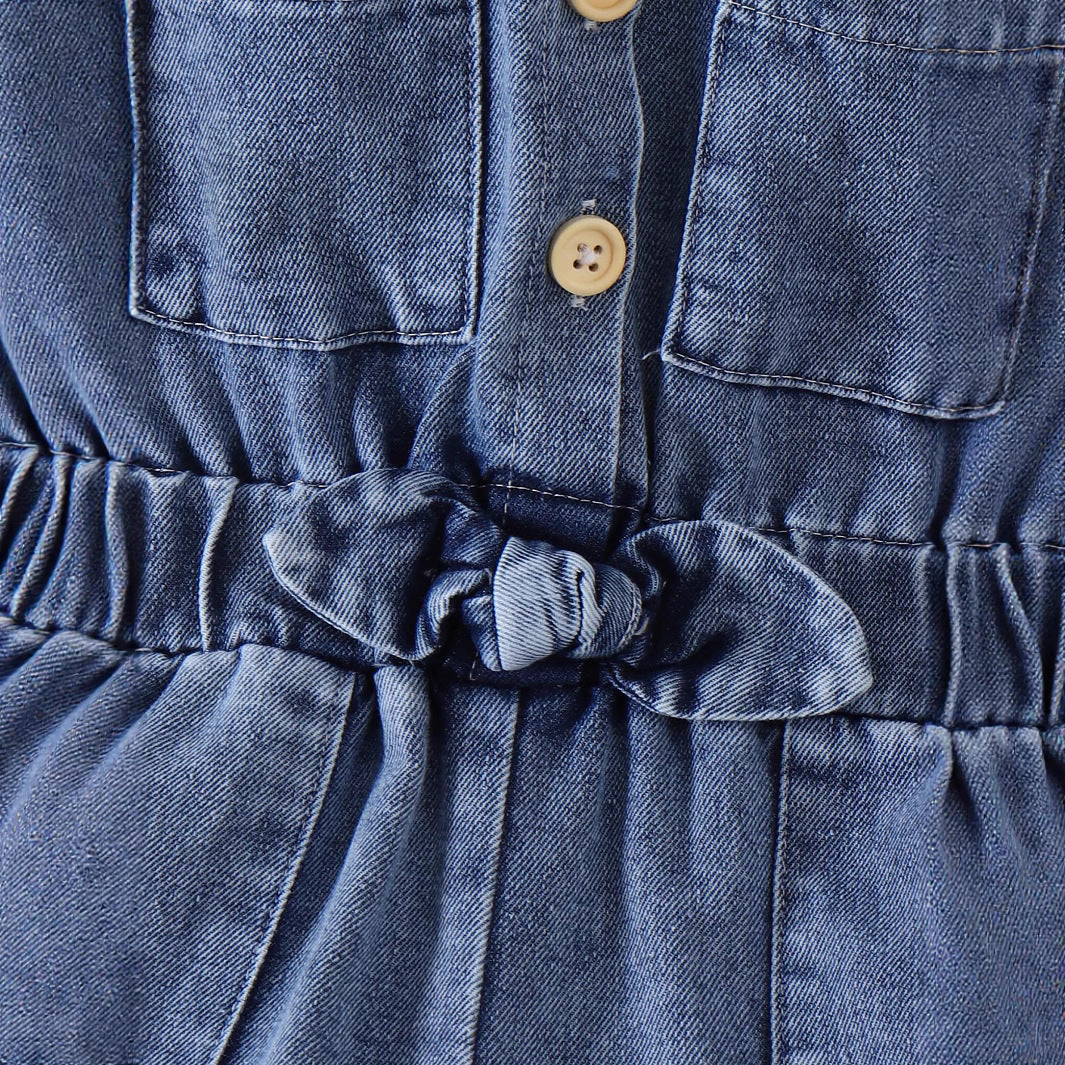 Collared Denim Jumpsuit