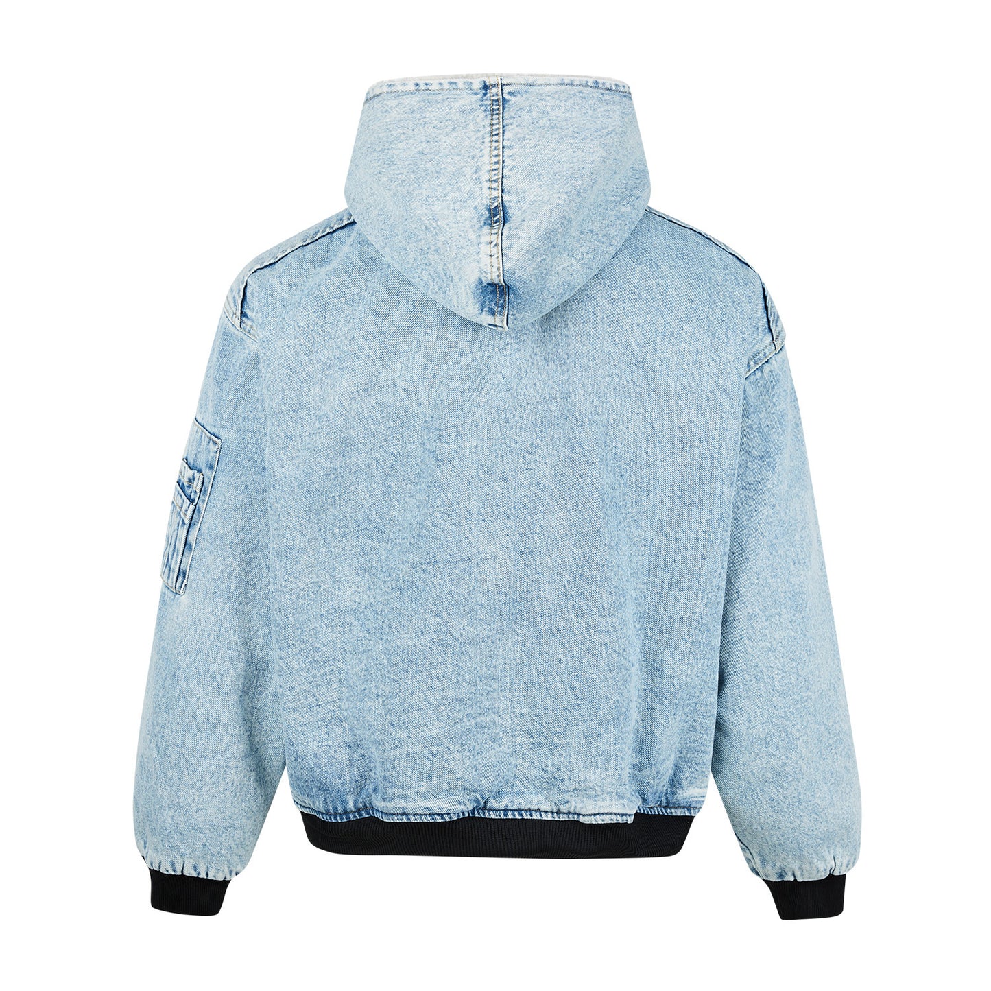 Rabbit Fur Mountain Carving Denim Jacket