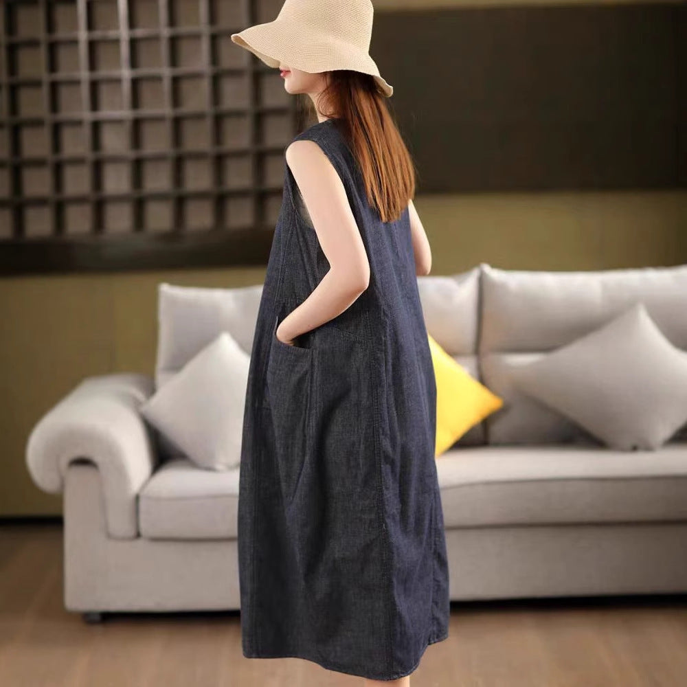 Vintage Denim Long Skirt
