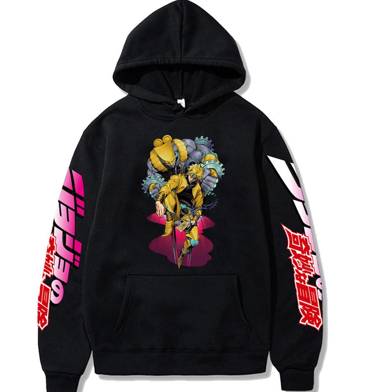 Spring Anime JOJO's Bizarre Adventure Printed Hooded Sweatshirt Unisex Long Sleeve Casual Jacket