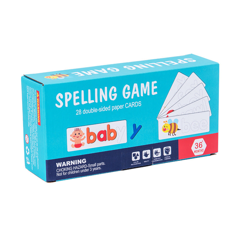 Wooden Word Spelling Game, Children's 26 English Letter Spelling Practice, Early Education Cognitive Puzzle Toy