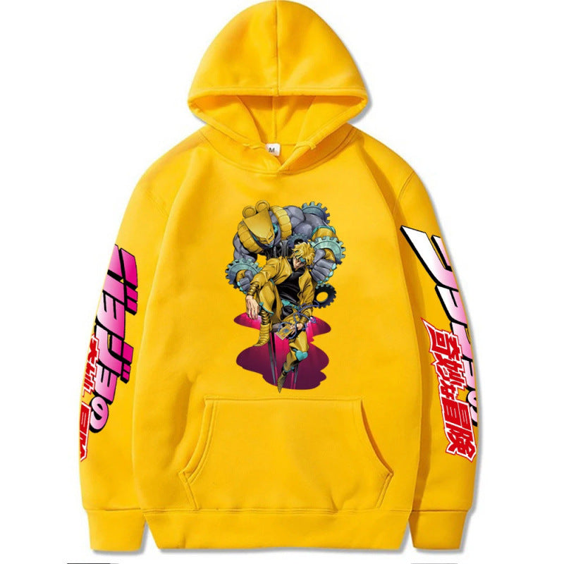 Spring Anime JOJO's Bizarre Adventure Printed Hooded Sweatshirt Unisex Long Sleeve Casual Jacket