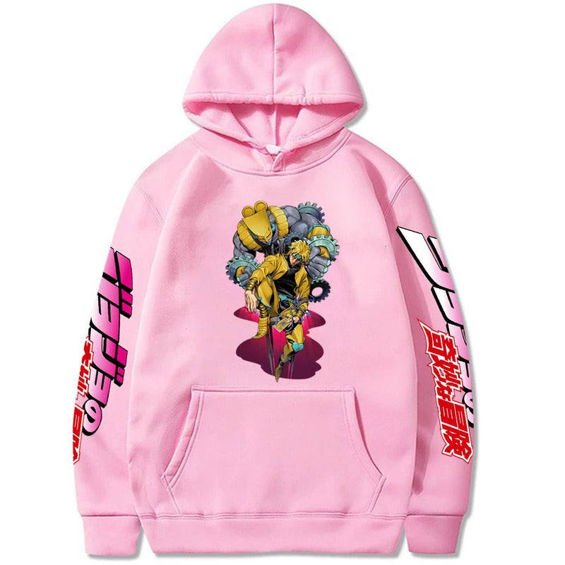Spring Anime JOJO's Bizarre Adventure Printed Hooded Sweatshirt Unisex Long Sleeve Casual Jacket