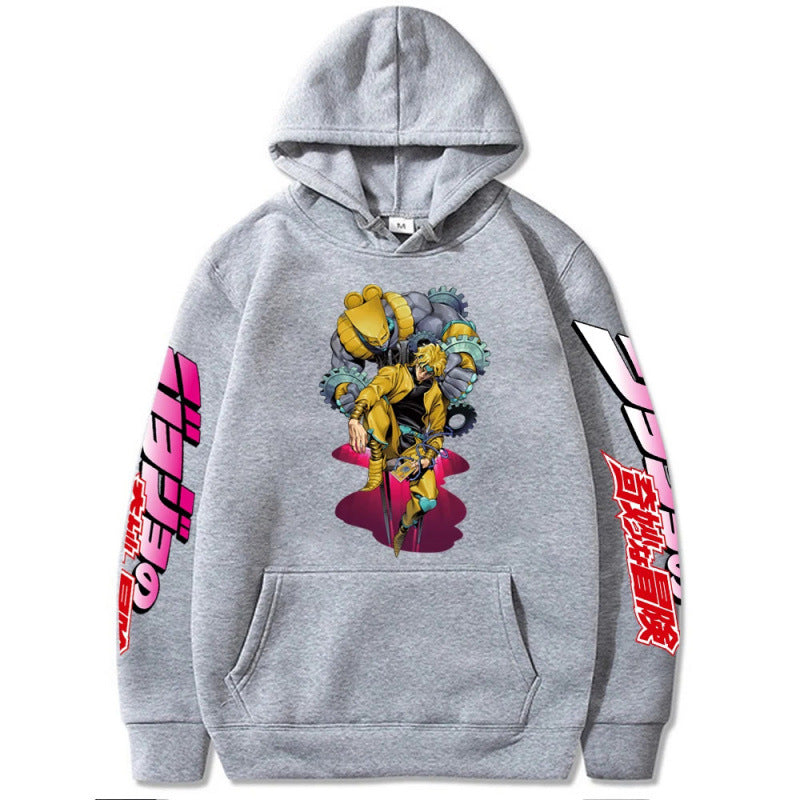 Spring Anime JOJO's Bizarre Adventure Printed Hooded Sweatshirt Unisex Long Sleeve Casual Jacket