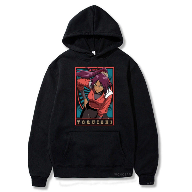 Spring Anime Bleach Character Print Hooded Sweatshirt Unisex Long Sleeve Casual Jacket Top