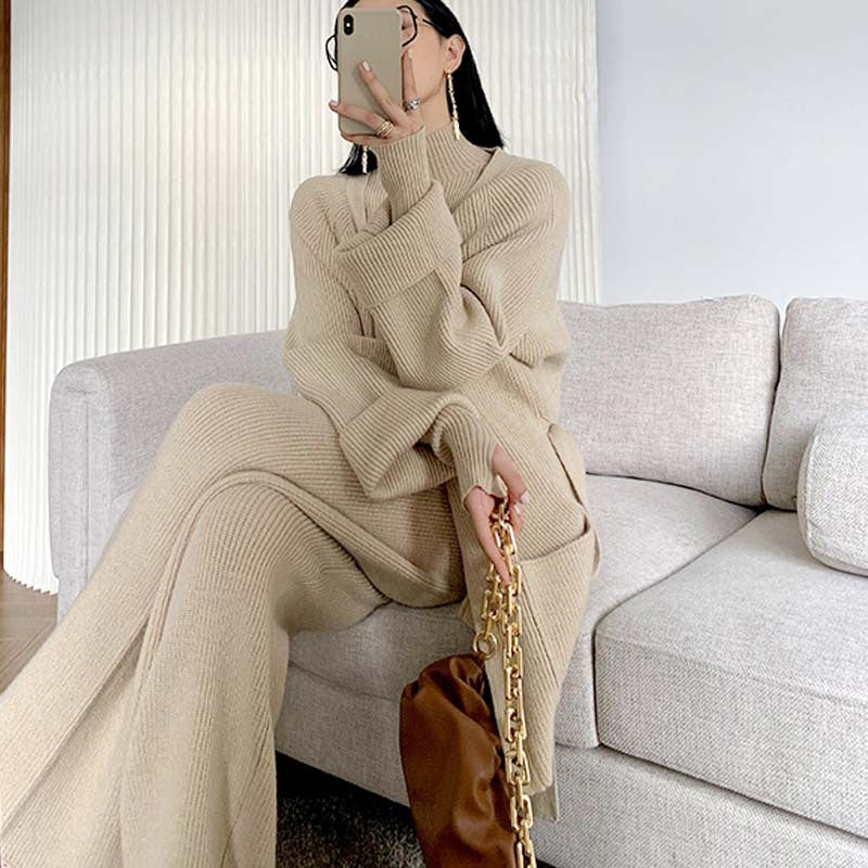 Autumn & Winter Thickened Sweater Coat w/Pants