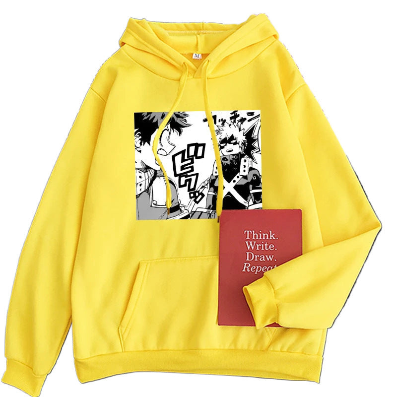 Spring New Anime My Hero Academia Printed Hooded Sweatshirt Unisex Long Sleeve Casual Jacket Top
