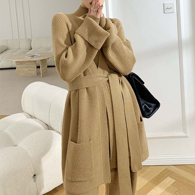 Autumn & Winter Thickened Sweater Coat w/Pants