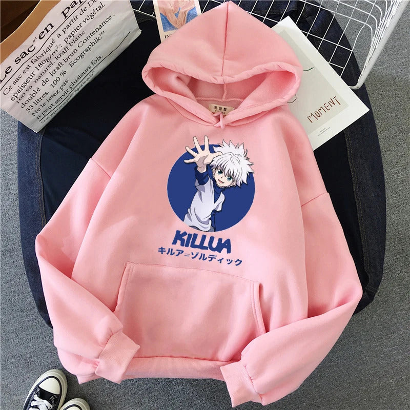 Spring Anime Hunter x Hunter Killua Printed Hooded Sweatshirt Unisex Long Sleeve Casual Jacket