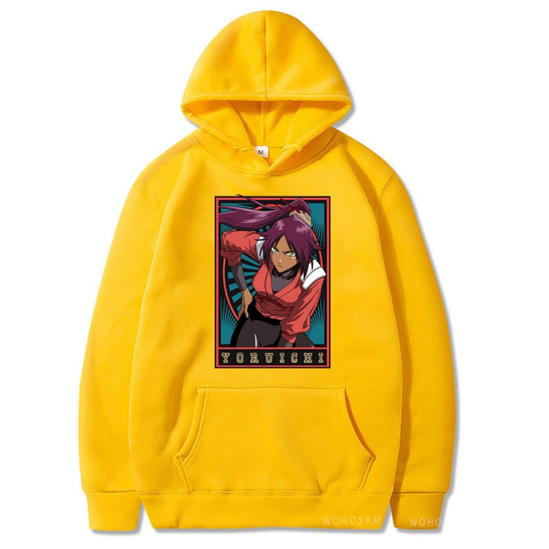 Spring Anime Bleach Character Print Hooded Sweatshirt Unisex Long Sleeve Casual Jacket Top