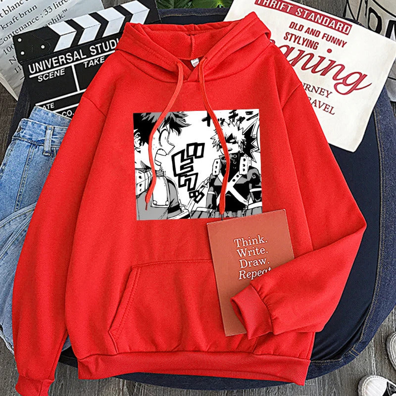 Spring New Anime My Hero Academia Printed Hooded Sweatshirt Unisex Long Sleeve Casual Jacket Top