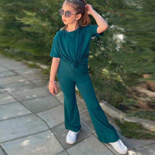 Girls Casual Short Sleeve Suits