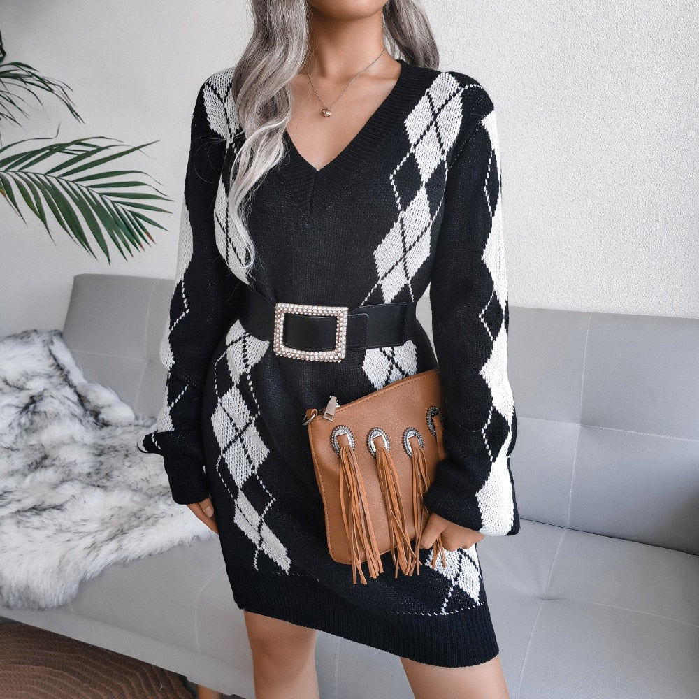Off Shoulder Knitted Sweater Dress