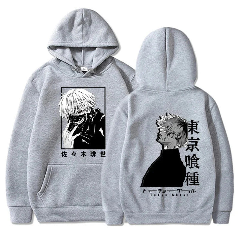 Spring Tokyo Ghoul AnimePrinted Hooded Sweatshirt Unisex Long Sleeve Casual Jacket