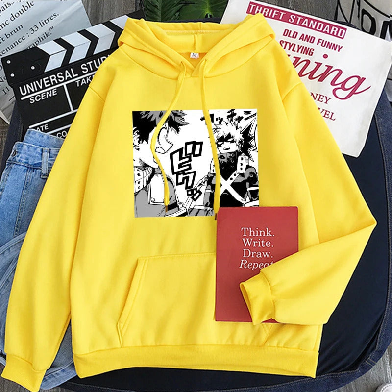 Spring New Anime My Hero Academia Printed Hooded Sweatshirt Unisex Long Sleeve Casual Jacket Top