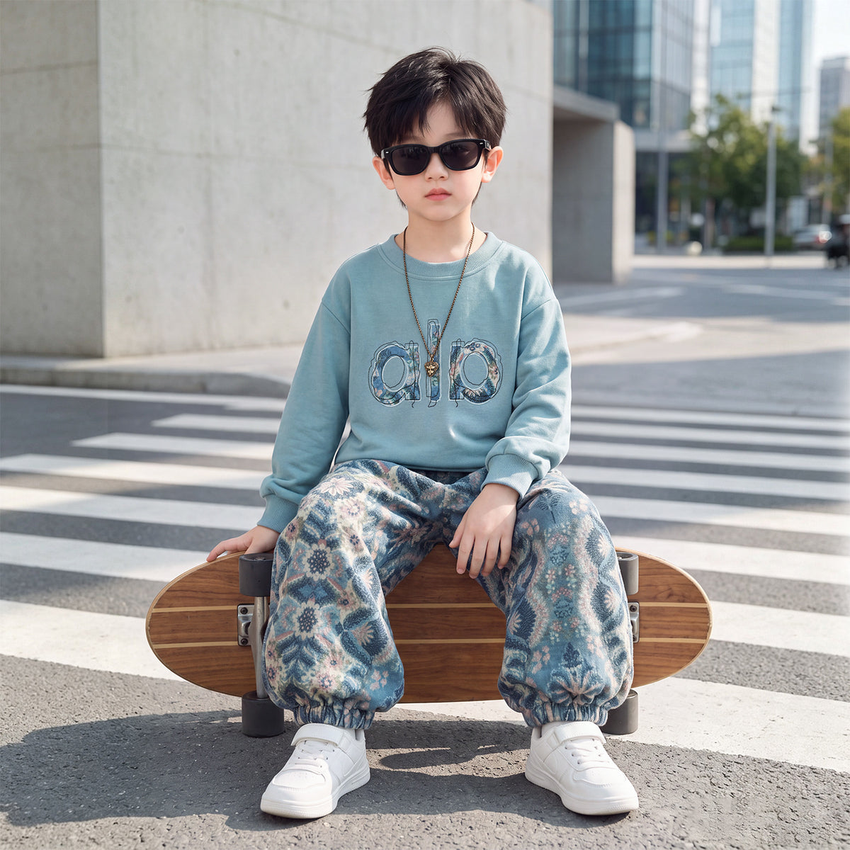 Boys Spring Autumn Casual Sportswear Two-Piece Set