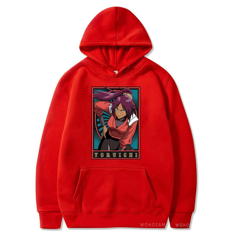 Spring Anime Bleach Character Print Hooded Sweatshirt Unisex Long Sleeve Casual Jacket Top