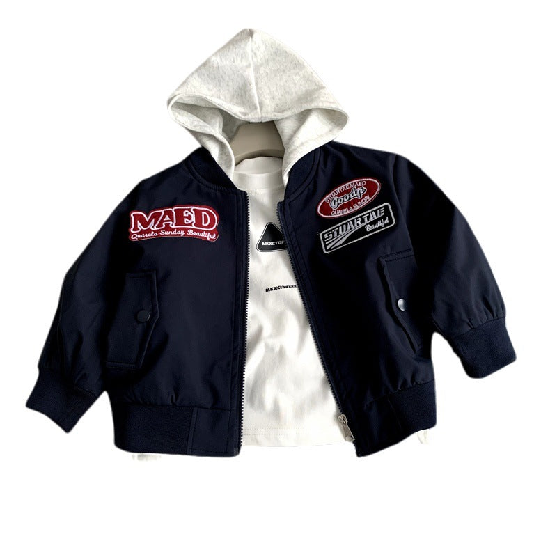 Kids Hooded Baseball Jacket