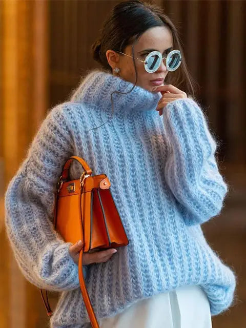 Oversized Turtleneck Knitted Pullover