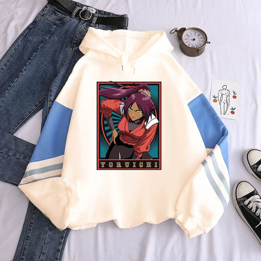 Spring Anime Bleach Character Print Hooded Sweatshirt Unisex Long Sleeve Casual Jacket Top