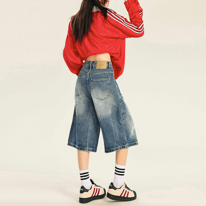 Seven-Quarter Denim Pants