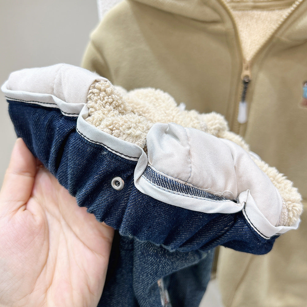 Thick and Warm Embroidery Pants