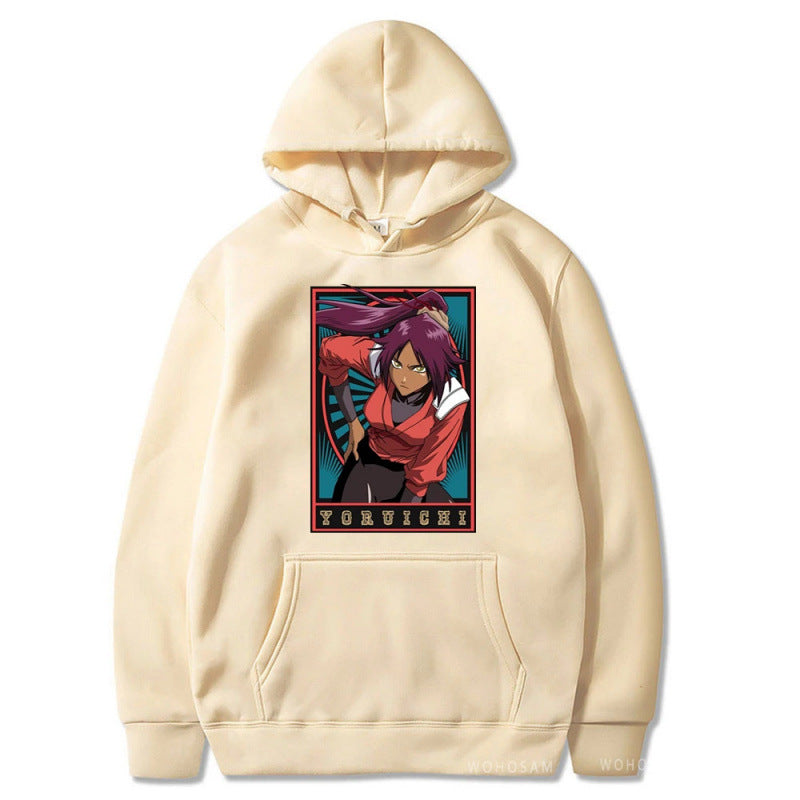 Spring Anime Bleach Character Print Hooded Sweatshirt Unisex Long Sleeve Casual Jacket Top