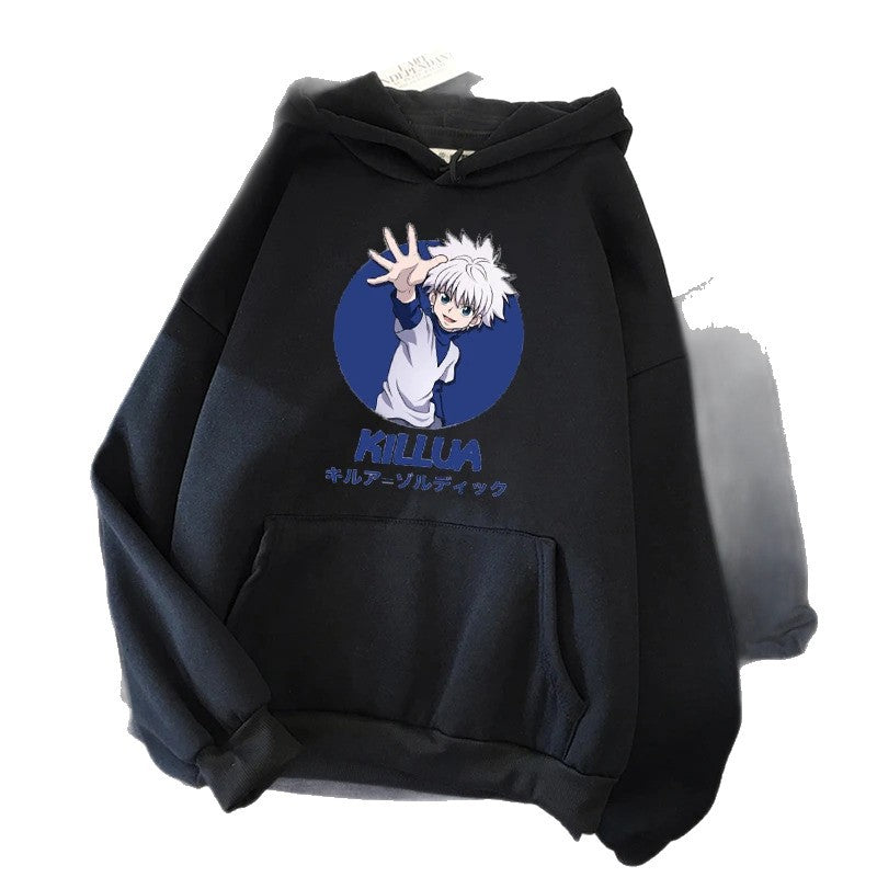 Spring Anime Hunter x Hunter Killua Printed Hooded Sweatshirt Unisex Long Sleeve Casual Jacket