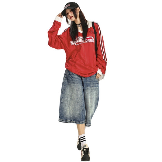 Seven-Quarter Denim Pants