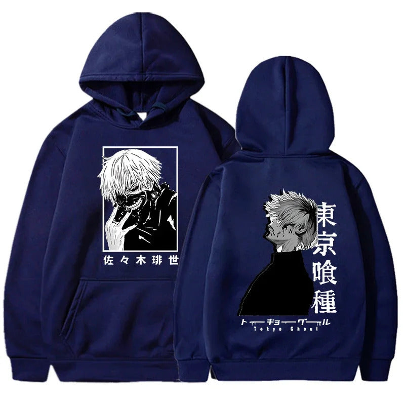 Spring Tokyo Ghoul AnimePrinted Hooded Sweatshirt Unisex Long Sleeve Casual Jacket