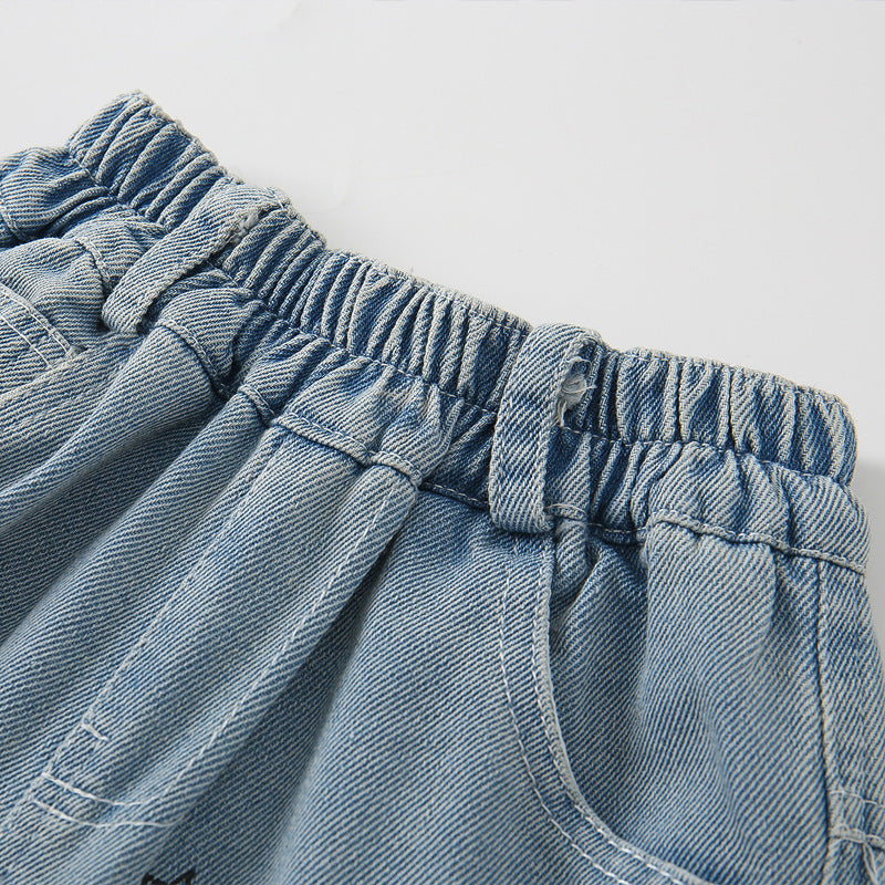 Polo Collar/T-Shirt Denim Shorts