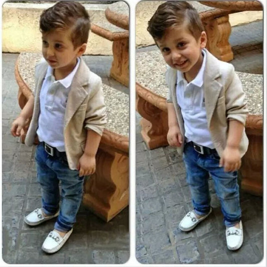 Boys 3 pcs jacket + T + jeans
