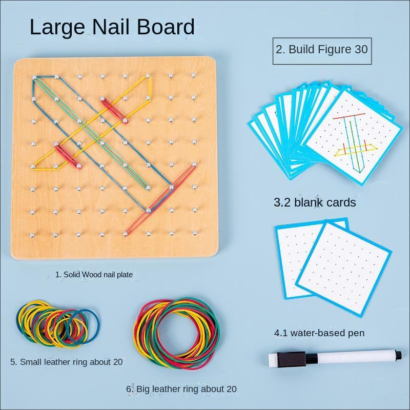 Children's Montessori Early Education Intellectual Wooden Toy Kindergarten First Grade Math Student Nail Board Teaching Aid