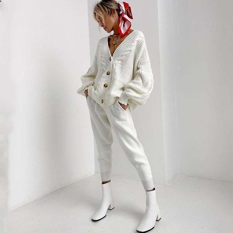 Knitted Two Piece Cardigan and Pants