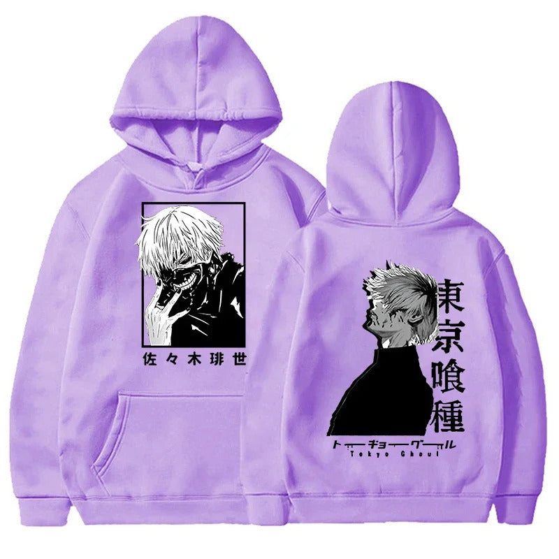 Spring Tokyo Ghoul AnimePrinted Hooded Sweatshirt Unisex Long Sleeve Casual Jacket