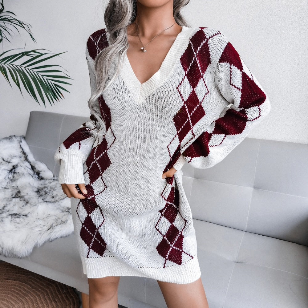 Off Shoulder Knitted Sweater Dress