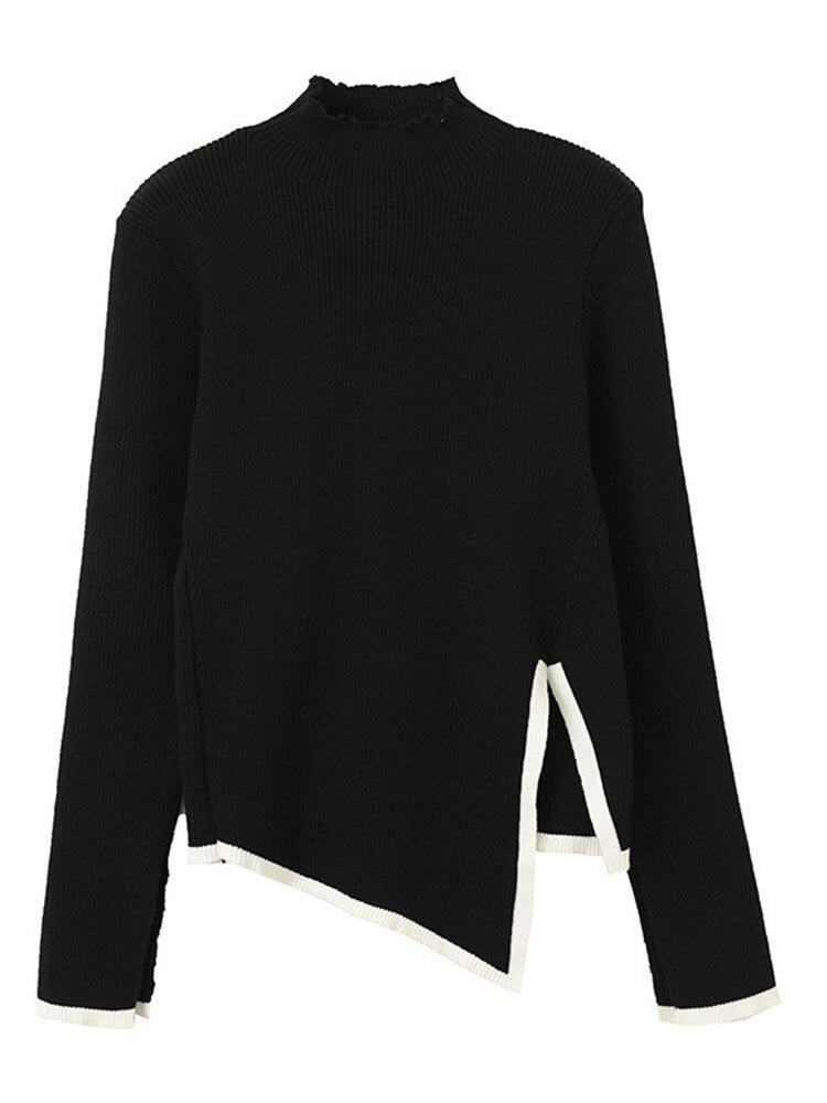 Edge Design Black Knitted Turtleneck