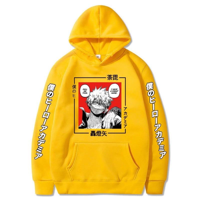 Anime My Hero Academia Printed Hooded Sweatshirt Unisex Long Sleeve Casual Jacket