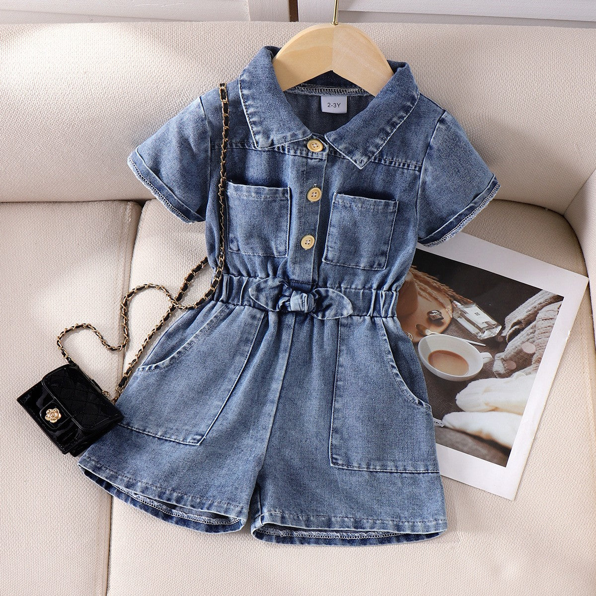 Collared Denim Jumpsuit