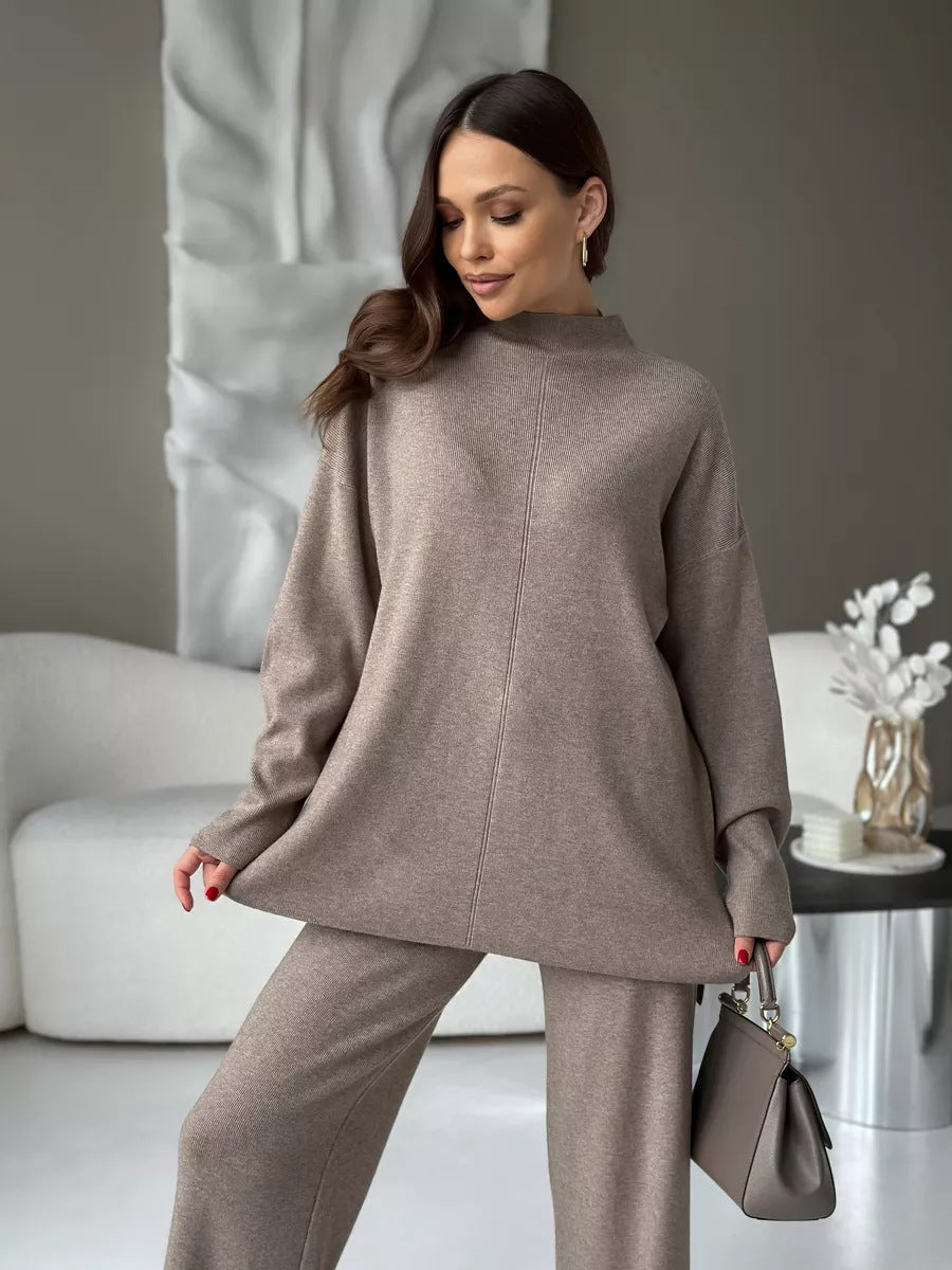 Long Sleeve Loose & Casual Pants Sweater Set