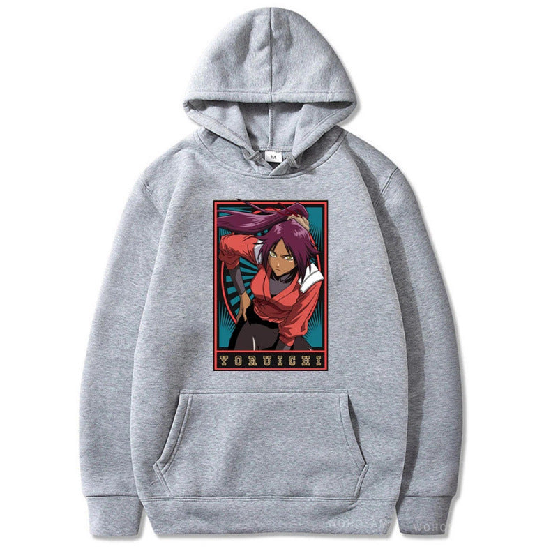 Spring Anime Bleach Character Print Hooded Sweatshirt Unisex Long Sleeve Casual Jacket Top