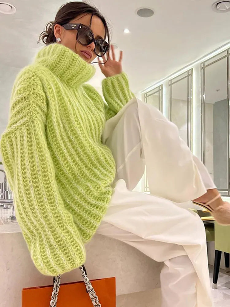 Oversized Turtleneck Knitted Pullover