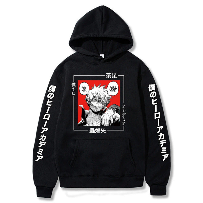 Anime My Hero Academia Printed Hooded Sweatshirt Unisex Long Sleeve Casual Jacket
