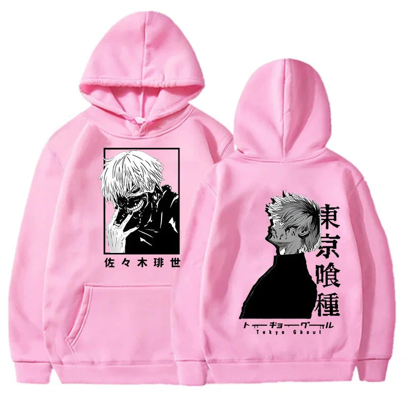Spring Tokyo Ghoul AnimePrinted Hooded Sweatshirt Unisex Long Sleeve Casual Jacket