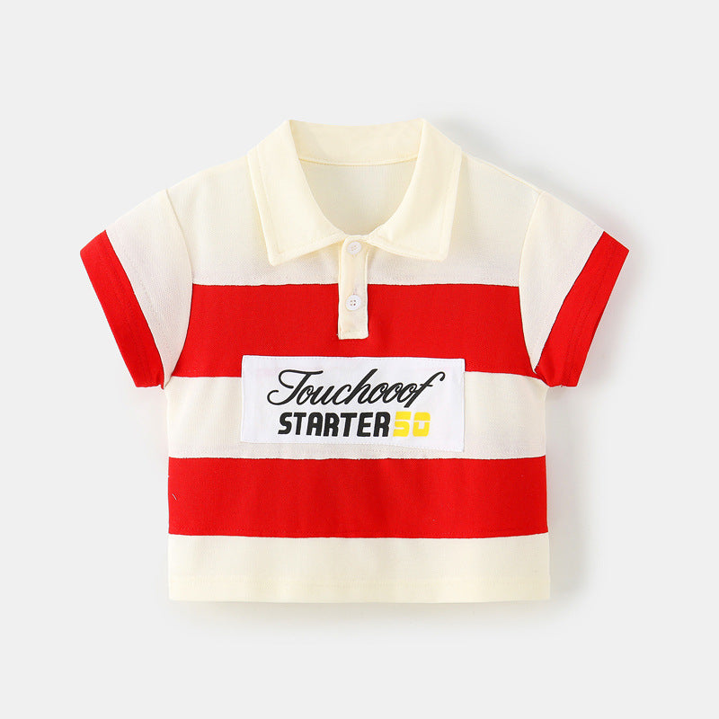 Polo Collar/T-Shirt Denim Shorts