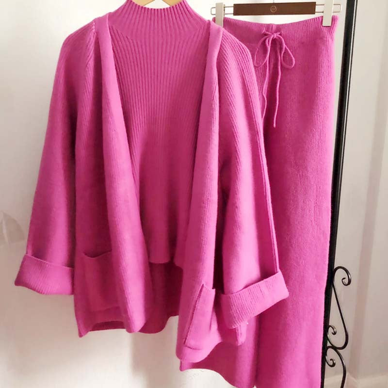 Autumn & Winter Thickened Sweater Coat w/Pants